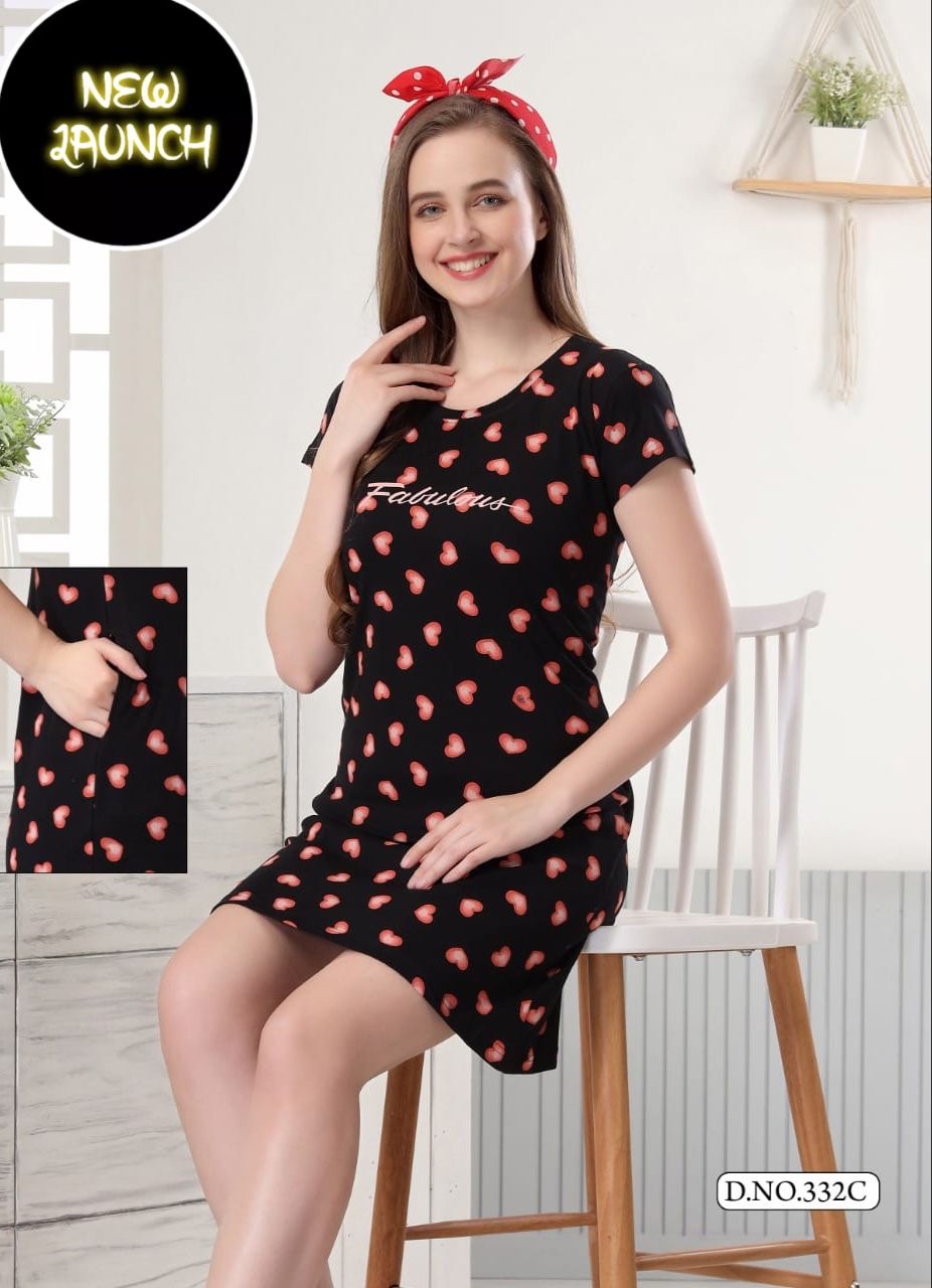 Ft Shinker 332 Long Top Fancy Wear Wholesale Night Dress Collection
